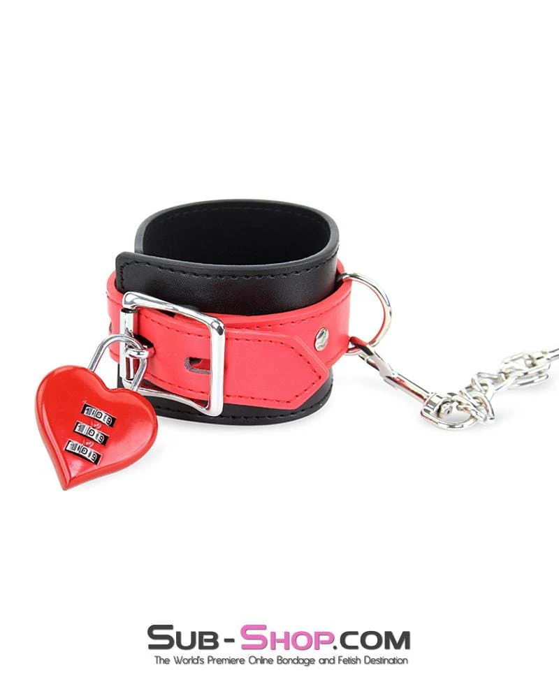 3427M Red Heart Combination Bondage Gear Lock - Image 5