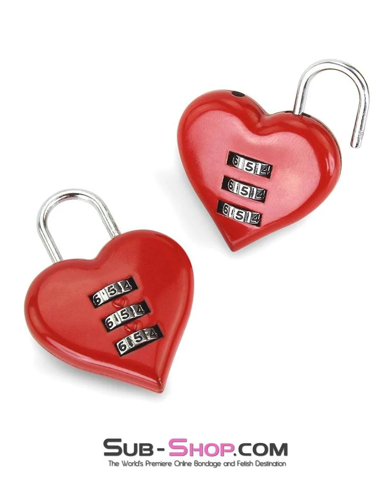 3427M Red Heart Combination Bondage Gear Lock - Image 6
