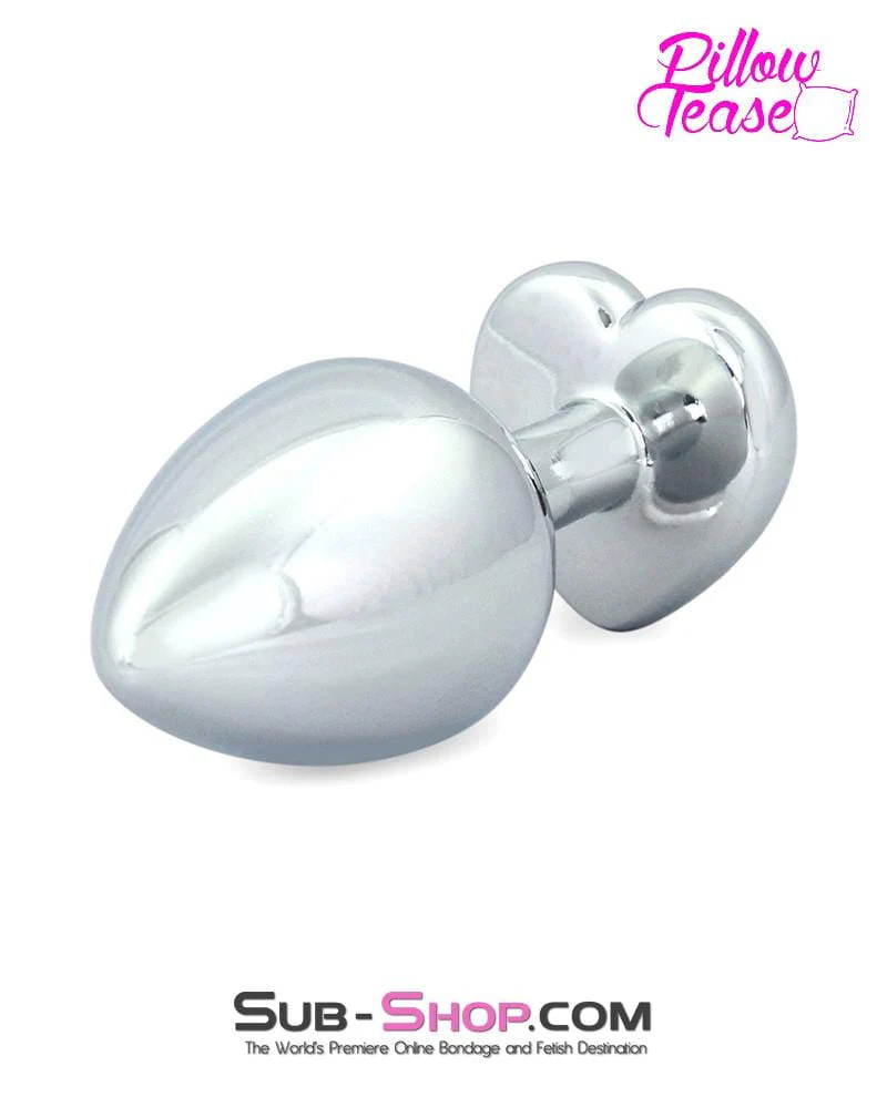 5720M Red Heart Jeweled Stainless Steel Medium Butt Plug 🔥 FINAL CLEARANCE – Last Chance! - Image 3