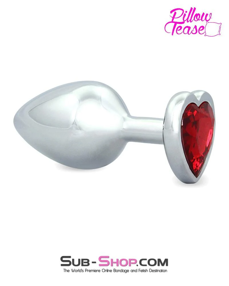 5720M Red Heart Jeweled Stainless Steel Medium Butt Plug 🔥 FINAL CLEARANCE – Last Chance! - Image 4