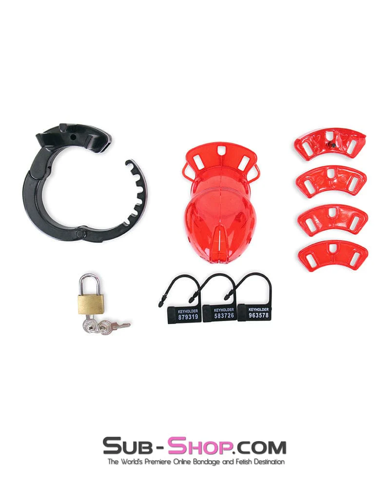 8911AX Red Jacked Adjustable Locking Male Cock Cuff Chastity Device - MEGA Deal - Image 11
