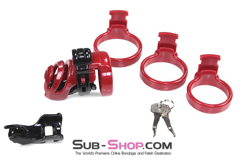 1559M Red Knight High Security Hinged Locking Male Chastity Device - MEGA Deal - Image 4