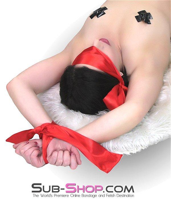 0407RS Red Satin Love Me Knot Tie Up and Blindfold - Image 6