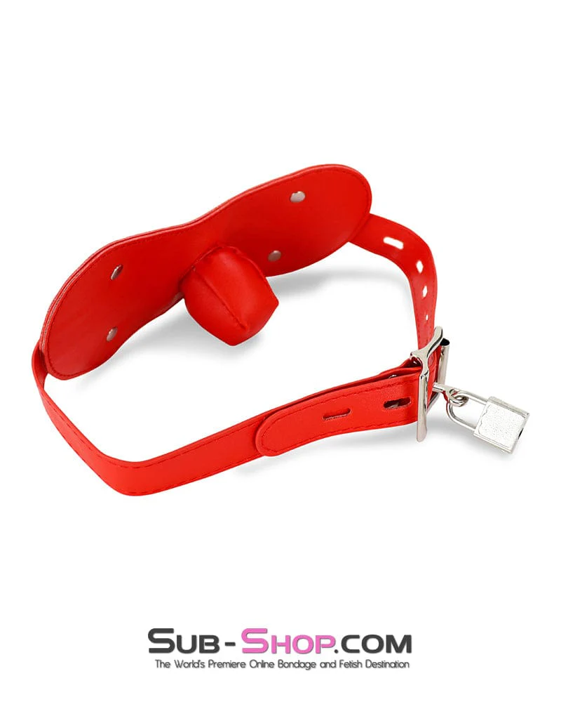 2479DL Red Stuffed Plug Panel Style Bondage Gag - Image 9