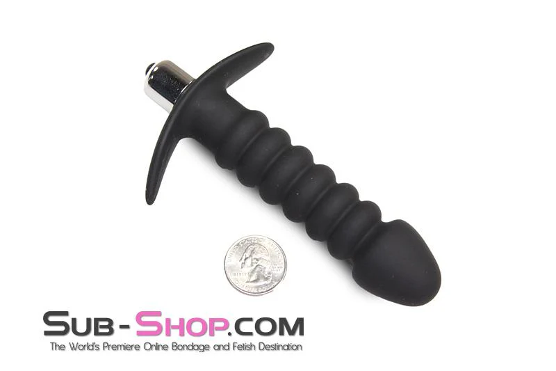 2517M-SIS      Ridged Sissy Vibrating Silicone Anal Dildo