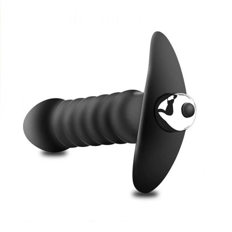 2517M-SIS      Ridged Sissy Vibrating Silicone Anal Dildo - Image 5