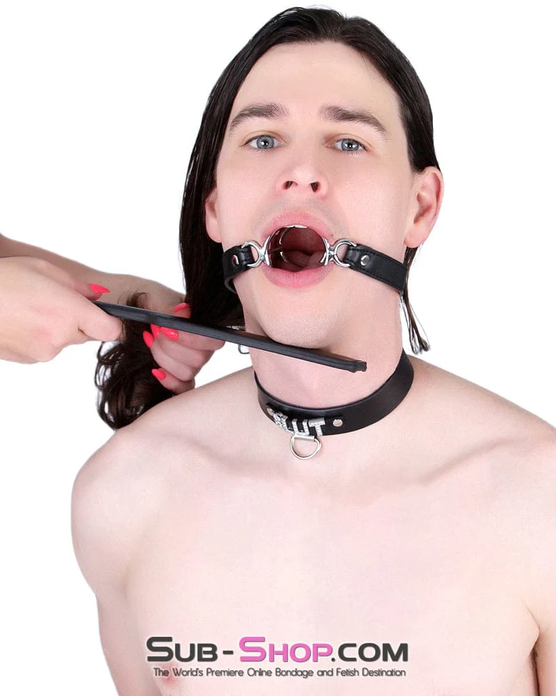 8960DL Ring My Bell Metal Ring Gag with Tongue Depressor Ring - Image 17