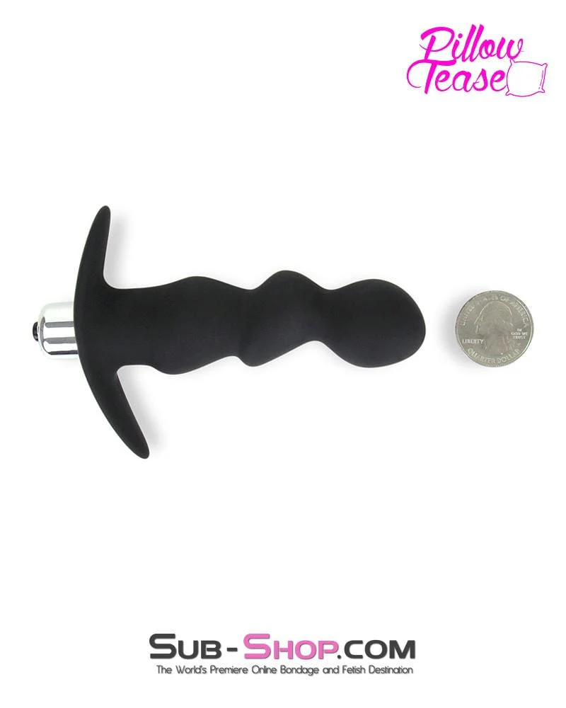0311E      Rippled Vibrating Silicone Prostate P-Spot Anal Plug - Image 4