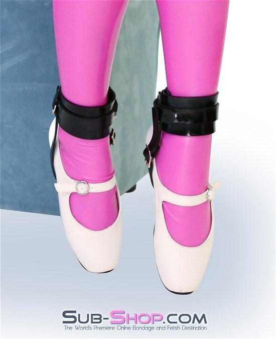 0969A      Rubber High Heel Shoe Bondage Cuffs - Image 9
