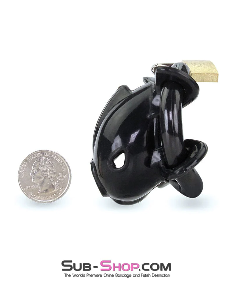 9098AE-SIS      Ruined Orgasms Black Silicone Sissy Chastity Cock Cage - Image 14
