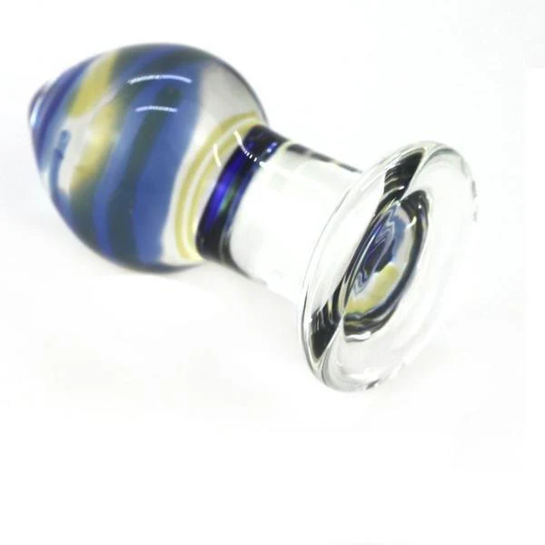9786M Saturn's Rings Yellow & Blue Glass Anal Plug Massager š„ FINAL CLEARANCE ā Last Chance! - Image 5