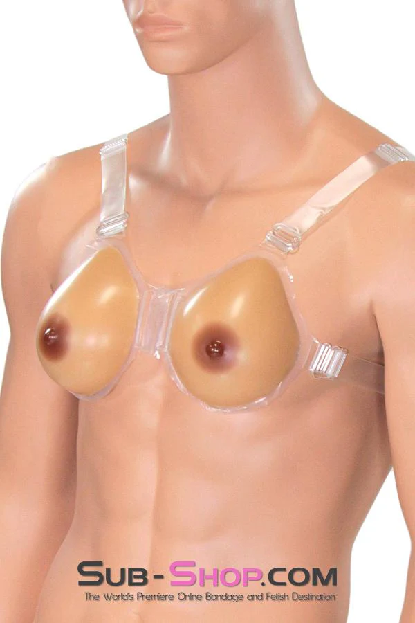 9843RS-SIS      Selena Real Feel Sissy Silicone Feminization Sissy Bitch Pretty Man Breast Forms with Nipples, B Cup