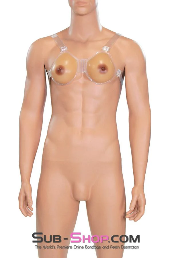 9843RS-SIS      Selena Real Feel Sissy Silicone Feminization Sissy Bitch Pretty Man Breast Forms with Nipples, B Cup - Image 7