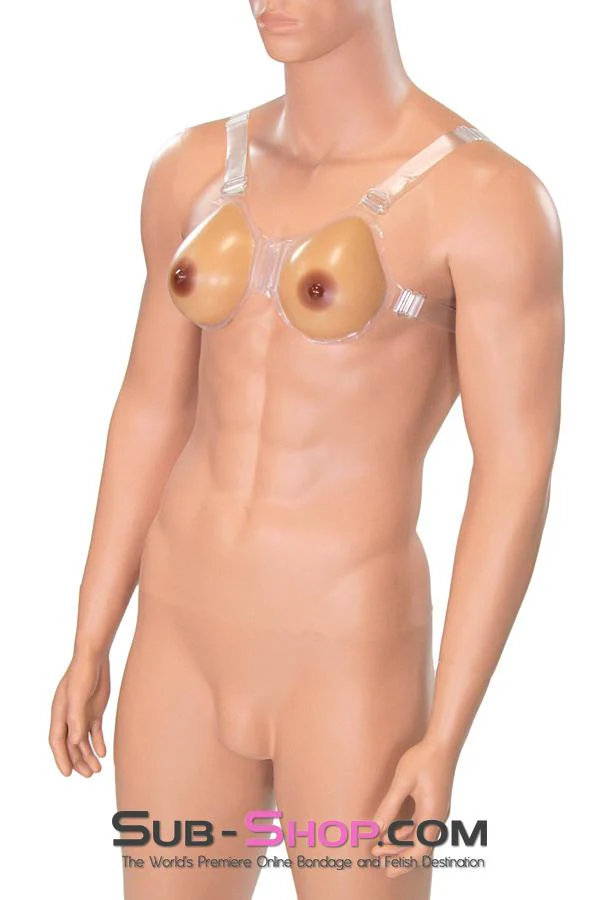 9843RS-SIS      Selena Real Feel Sissy Silicone Feminization Sissy Bitch Pretty Man Breast Forms with Nipples, B Cup - Image 9