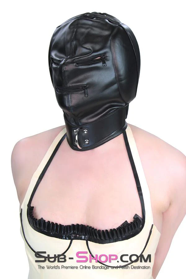 2286ZG Sensory Deprivation Zippered Eyes and Mouth Hood with Ear Pads - Image 10