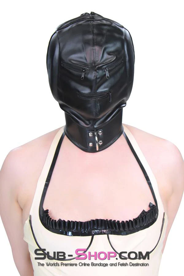 2286ZG Sensory Deprivation Zippered Eyes and Mouth Hood with Ear Pads - Image 12