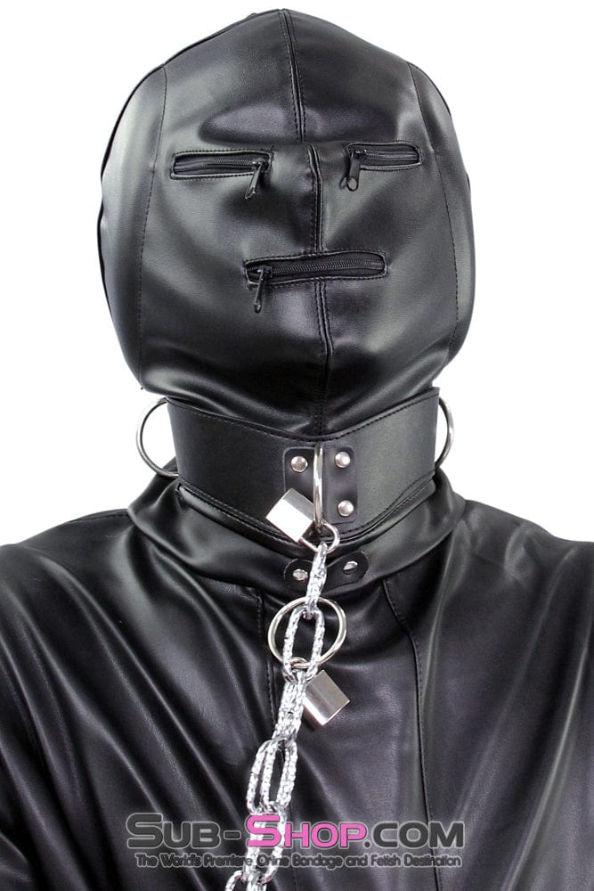 2286ZG Sensory Deprivation Zippered Eyes and Mouth Hood with Ear Pads - Image 4