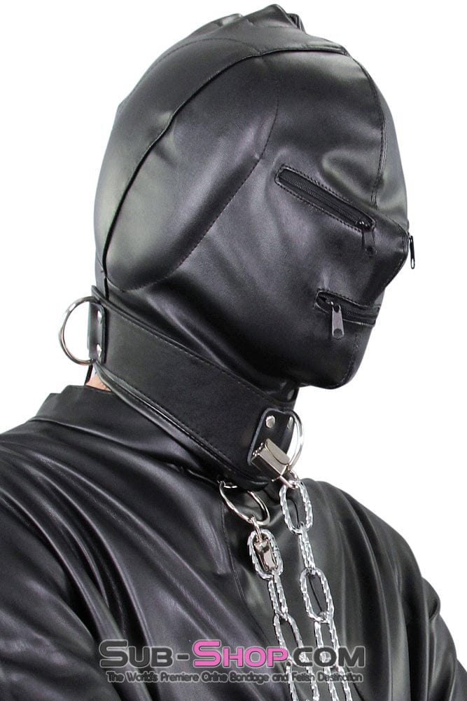 2286ZG Sensory Deprivation Zippered Eyes and Mouth Hood with Ear Pads - Image 5