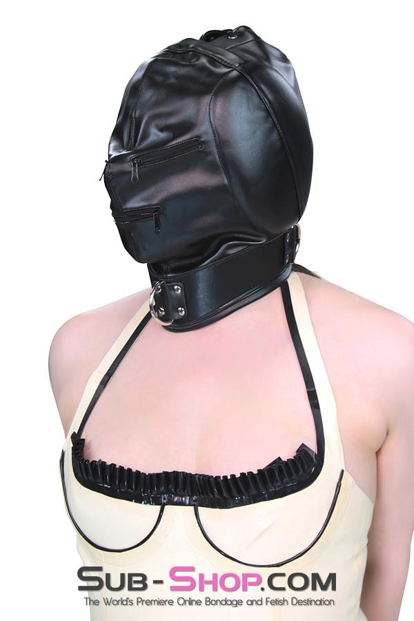 2286ZG Sensory Deprivation Zippered Eyes and Mouth Hood with Ear Pads - Image 8