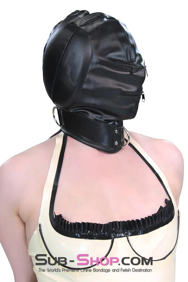 2286ZG Sensory Deprivation Zippered Eyes and Mouth Hood with Ear Pads - Image 9