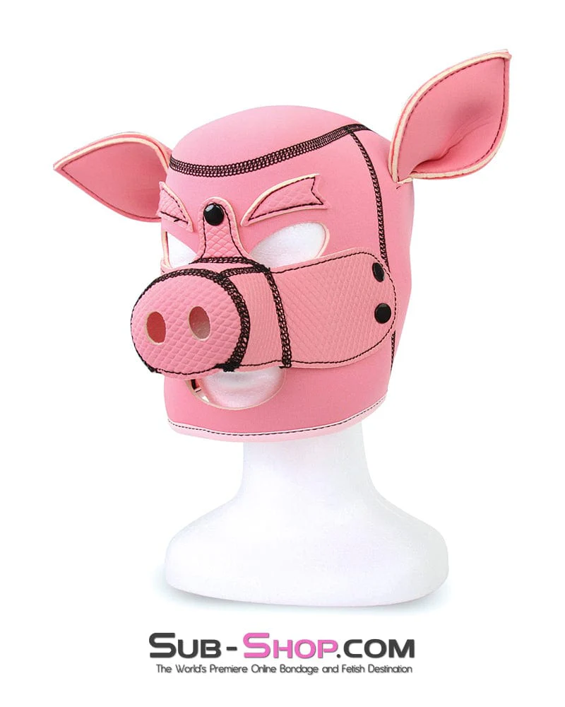 7784M      Serve Me Pig Bondage Hood with Snap Off Nose - Image 7