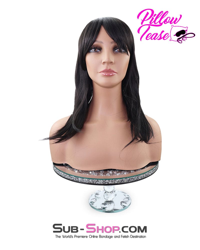 9961AE-SIS      Sexy Sissy Natalia 16" Medium Length Black Straight Cosplay Roleplay Wig - Image 9