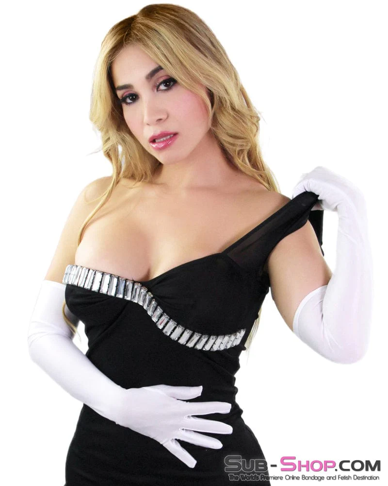 0554AE-SIS Sexy Sissy Night Out Long White Opera Gloves - Image 14