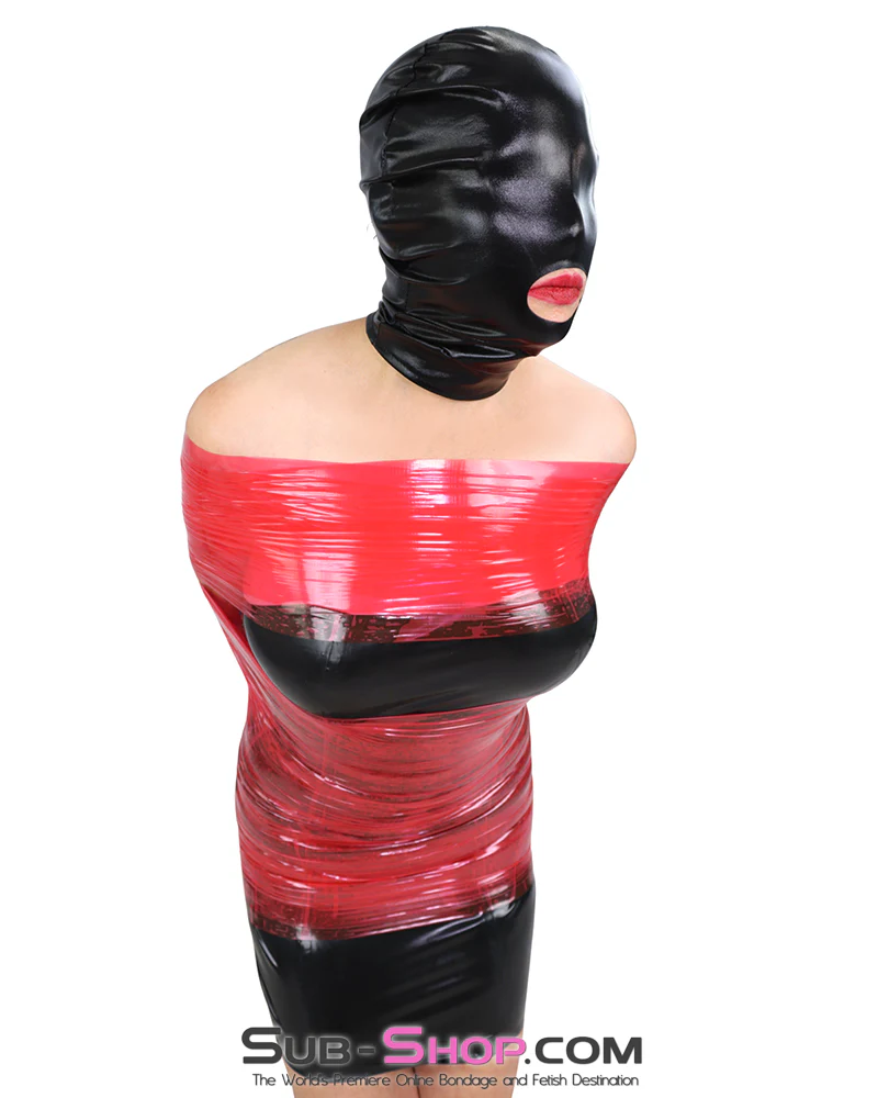 1421LB Shiny Black Spandex Hood - Open Mouth, Full Face Coverage - Image 11