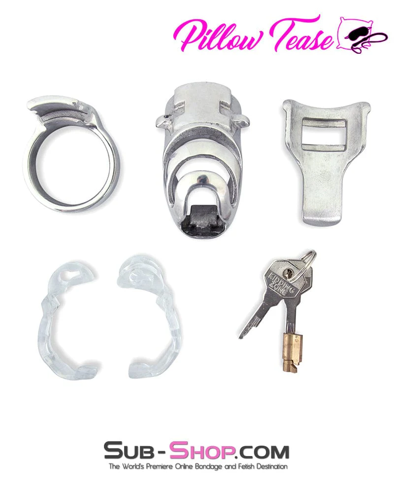 0432M Short Knight in Shining Armor Steel Cock Cage System - Image 11