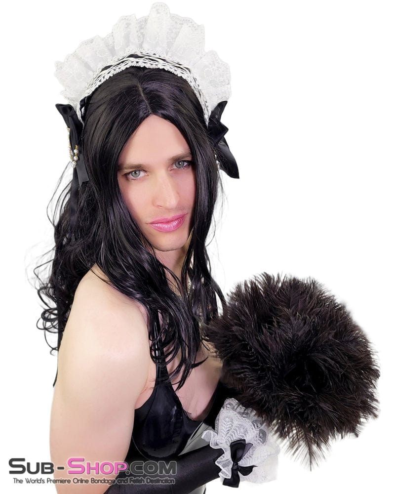 2553AE-SIS Lace Sissy Beaded Serving Maid Headband - Image 7