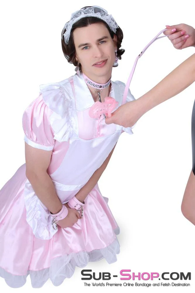 1432AR-SIS Sissy Boy Toy Pink High Security Pin Tumbler Locking Cock Cage Chastity - Image 19