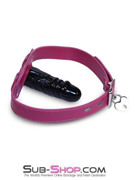 9054DL-SIS Sissy Boi Deep Throat Sex Bomb Cross-Dressing Sissy Pink Locking 4" Long Rubber Penis Gag - Image 10
