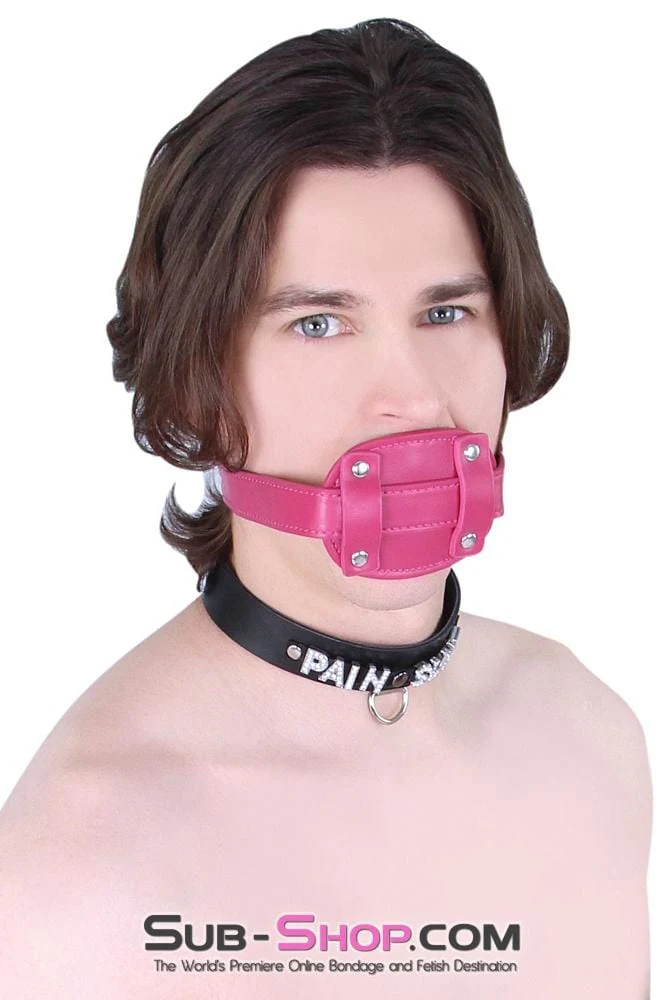 9054DL-SIS Sissy Boi Deep Throat Sex Bomb Cross-Dressing Sissy Pink Locking 4" Long Rubber Penis Gag - Image 4
