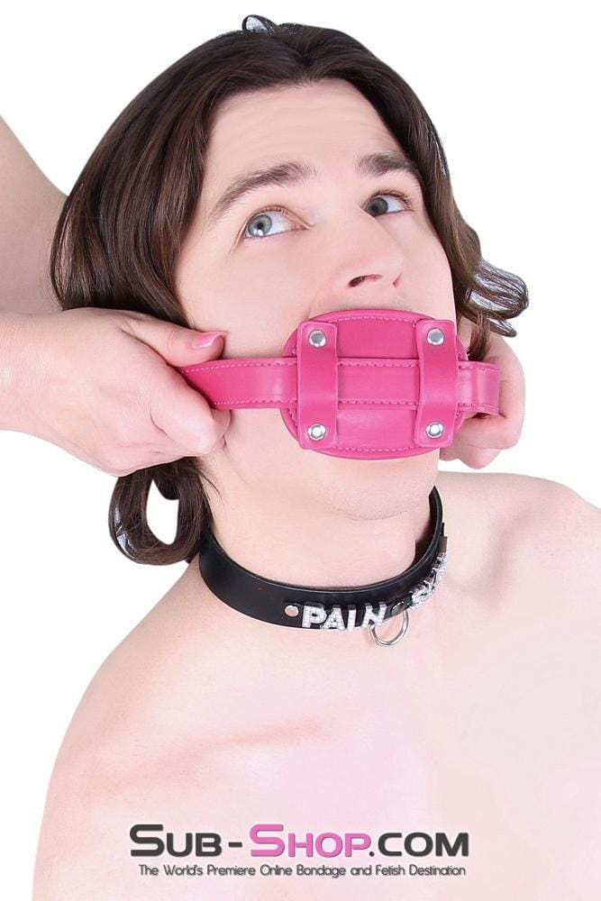 9054DL-SIS Sissy Boi Deep Throat Sex Bomb Cross-Dressing Sissy Pink Locking 4" Long Rubber Penis Gag - Image 5