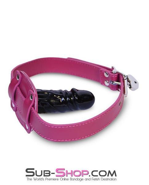 9054DL-SIS Sissy Boi Deep Throat Sex Bomb Cross-Dressing Sissy Pink Locking 4" Long Rubber Penis Gag - Image 6