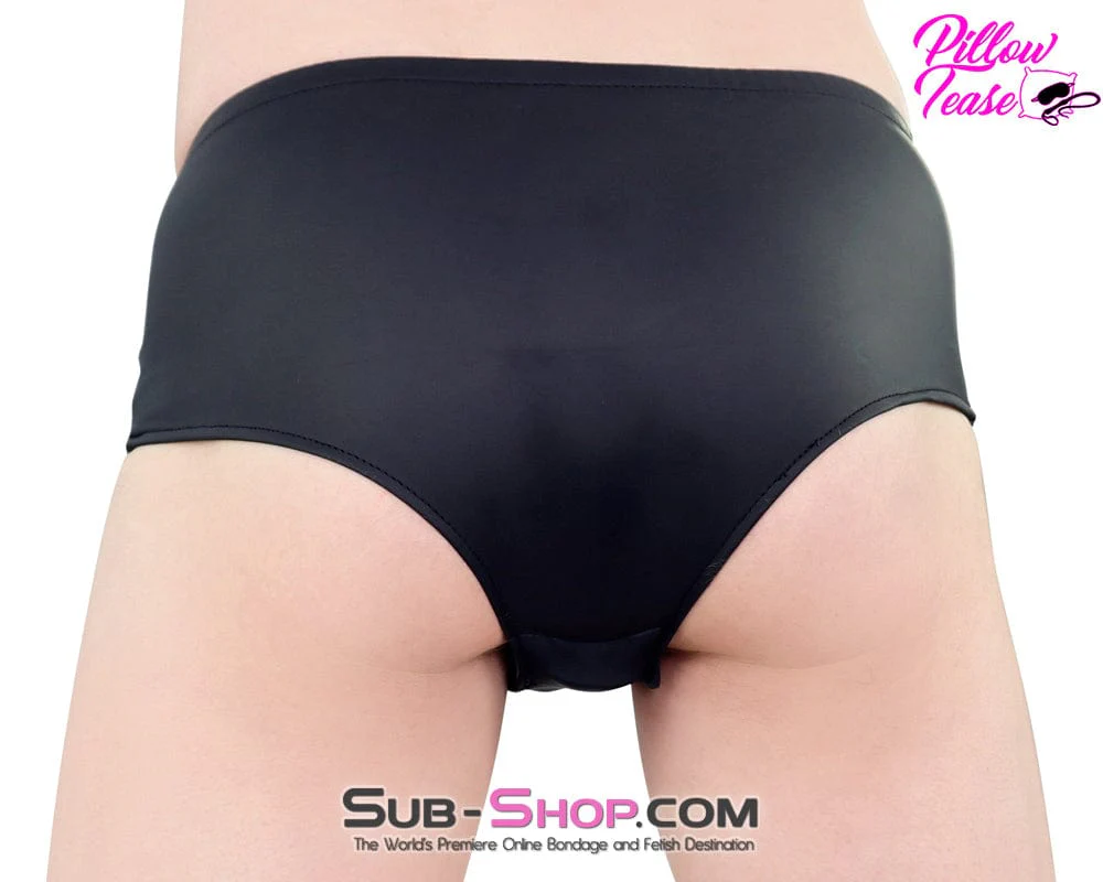 5723M-SIS      Sissy Boi Leather Look 4 Feminization Way Stretch Silicone Butt Plug Sexy Man Panties - Image 12