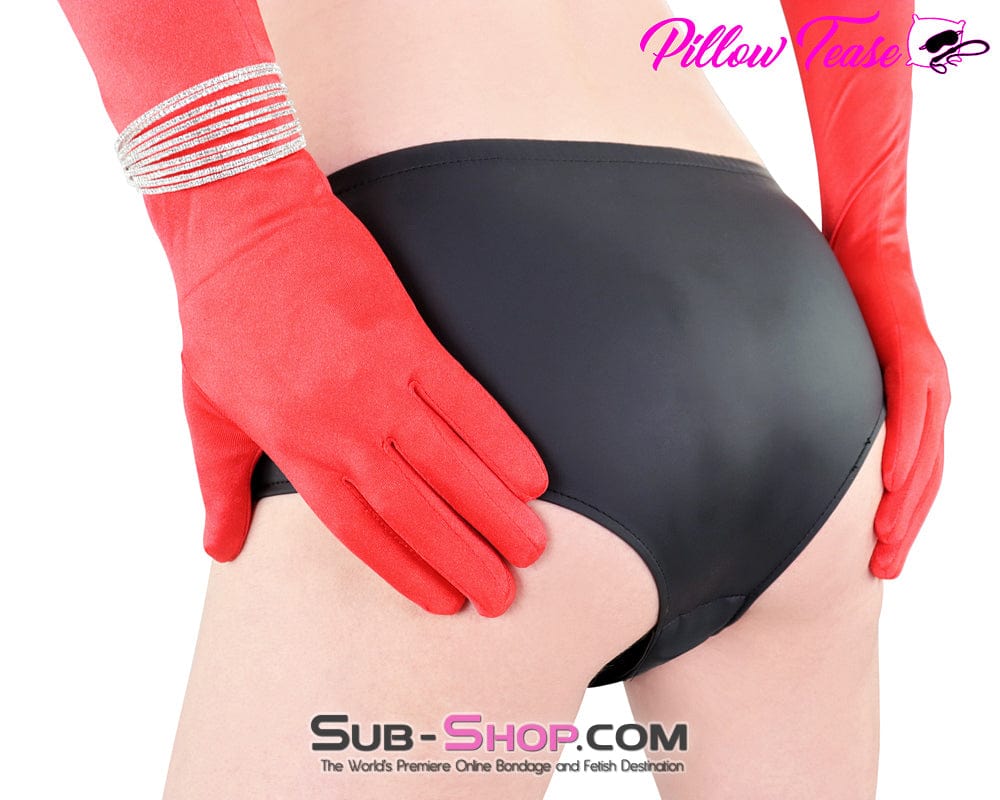 5723M-SIS      Sissy Boi Leather Look 4 Feminization Way Stretch Silicone Butt Plug Sexy Man Panties - Image 7