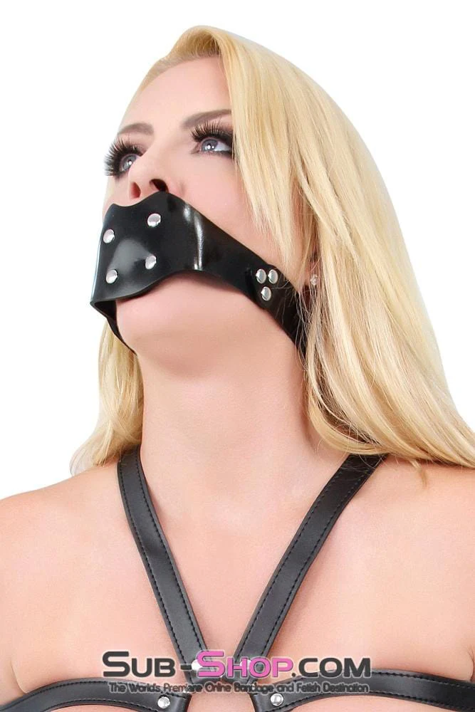 1416A-SIS Sissy Boi Rubberized Locking Dominant Female Rubber Penis Panel Gag - Image 16