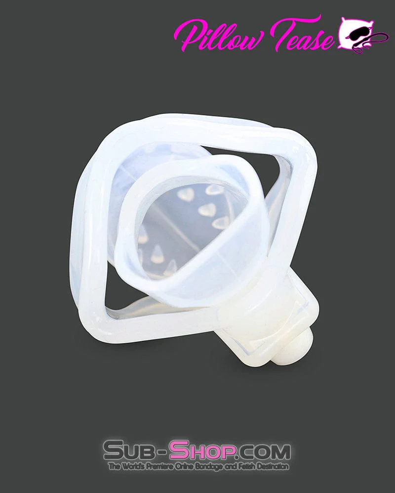 2622AR-SIS      Sissy Boy Spiked Locking Silicone Chastity Cage with Ball Stretching Cock Ring - Image 8