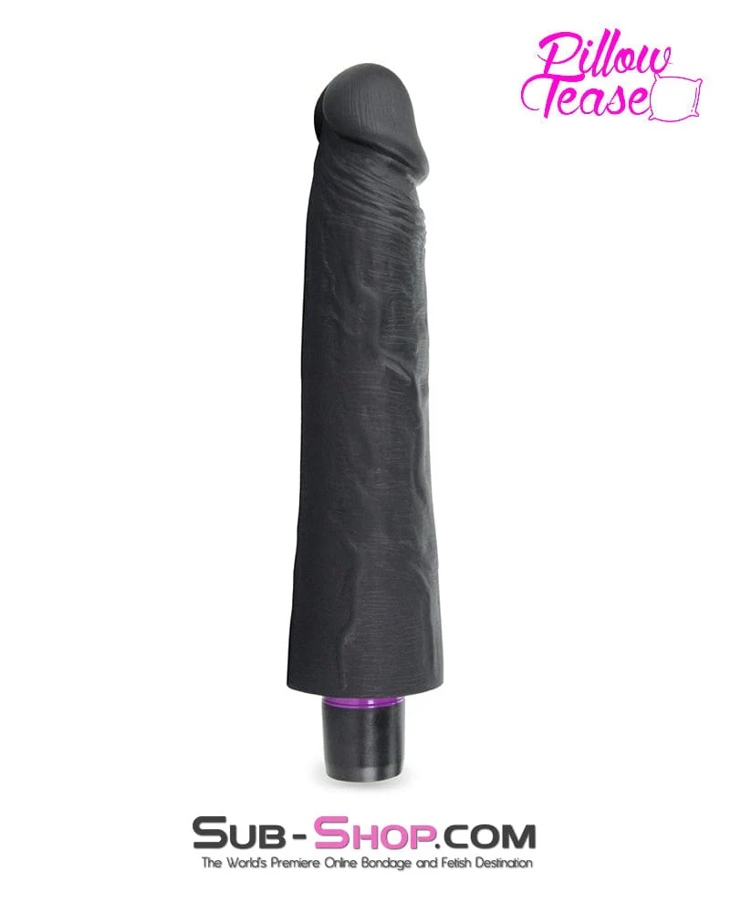 7324M-SIS      Sissy Boy Super-soft 9" Black Silicone Dildo Vibrator - Image 2