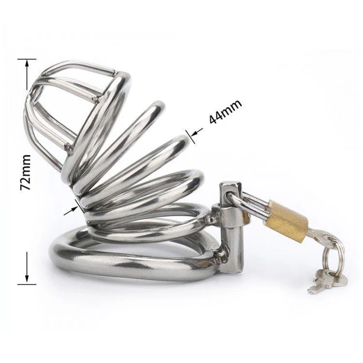 3749M-SIS Sissy Cock Blocker Locking Steel Tease and Torment Chastity Cock Cage - Image 14