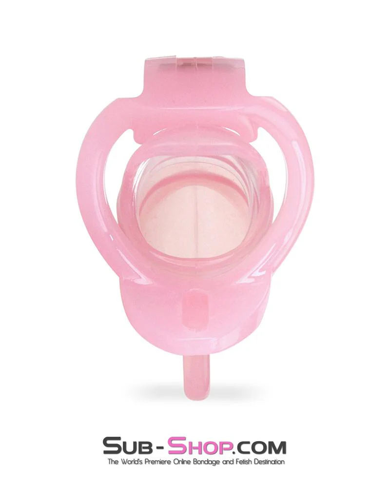 1358AR      Sissy Cock Blocker Silicone Tease and Torment Locking Male Chastity with Ball Divider - Image 4