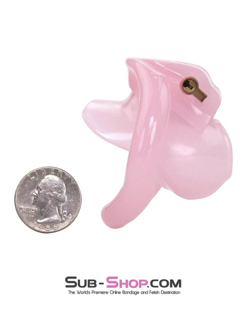 1581AR Sissy Cuckold Mini Pink High Security Locking Male Chastity - Image 2