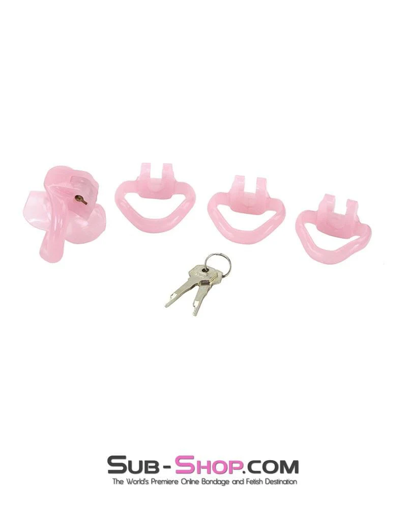 1581AR Sissy Cuckold Mini Pink High Security Locking Male Chastity - Image 5