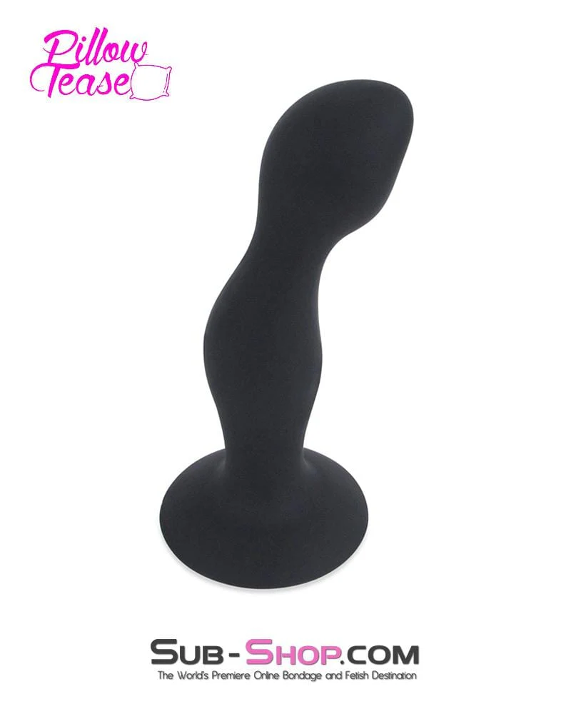 3437M-SIS      Sissy Doll 7" Black Silicone Dildo Plug with Rolling Vibro Balls Inside - Image 8