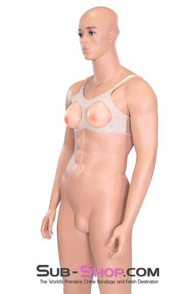 9869RS-SIS      Sissy Feminization Sissy Submissive Lola Pretty Silicone Breast and Nipples Chest Form Enhancers with Open Cup Bra, B Cup - Image 7