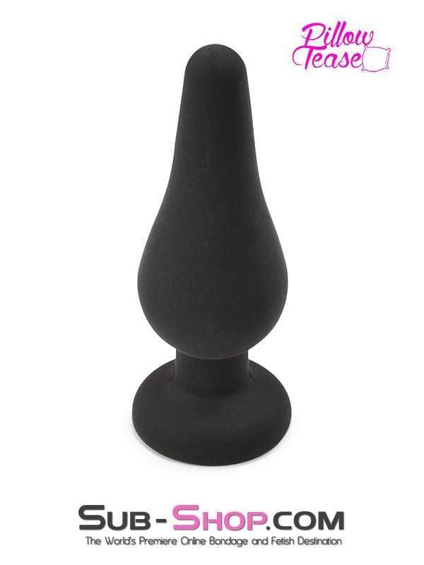 2357M-SIS      Sissy Maid Medium Black Silicone Flare Anal Plug