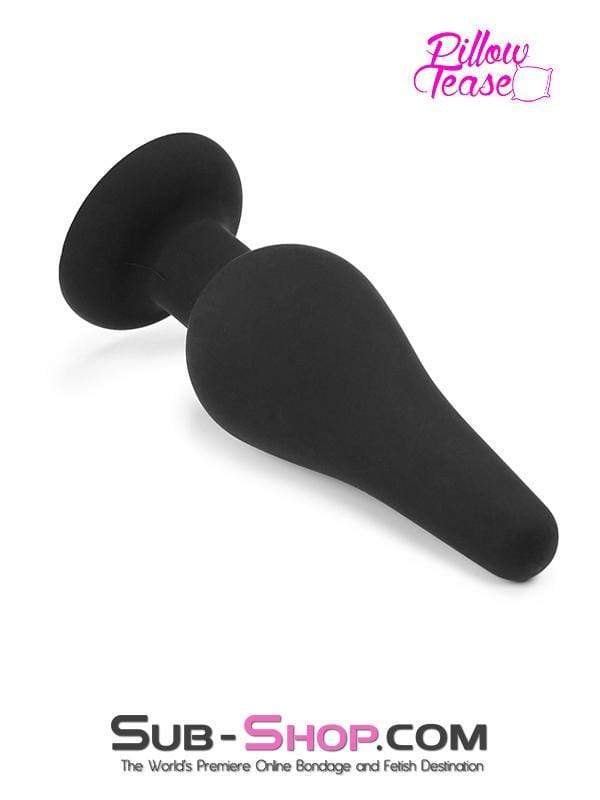 2357M-SIS      Sissy Maid Medium Black Silicone Flare Anal Plug - Image 2