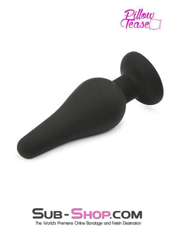 2357M-SIS      Sissy Maid Medium Black Silicone Flare Anal Plug - Image 3