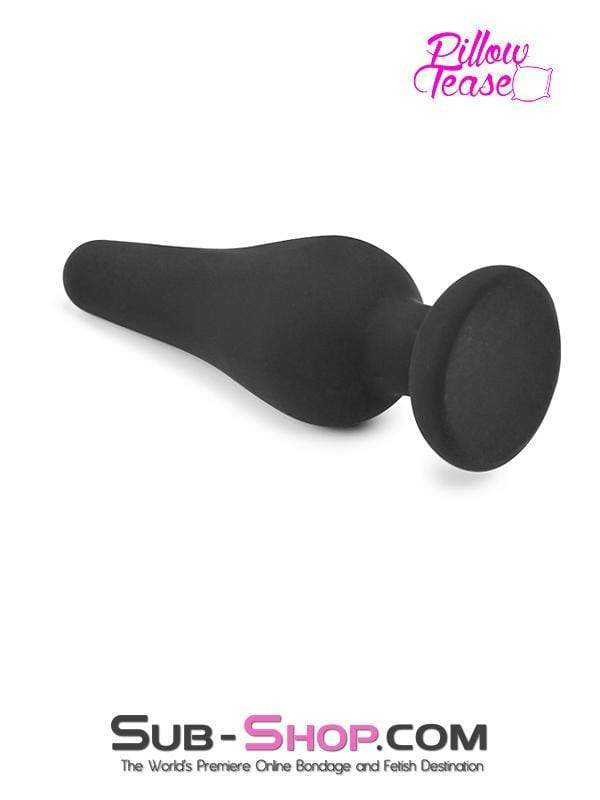 2357M-SIS      Sissy Maid Medium Black Silicone Flare Anal Plug - Image 4